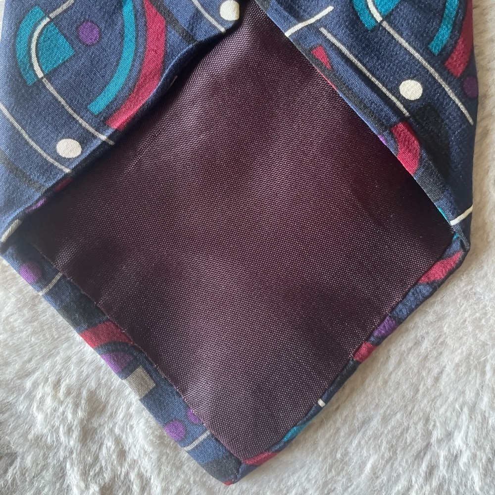 Halston Geometric Patterned Tie - Multicolor 100%… - image 7